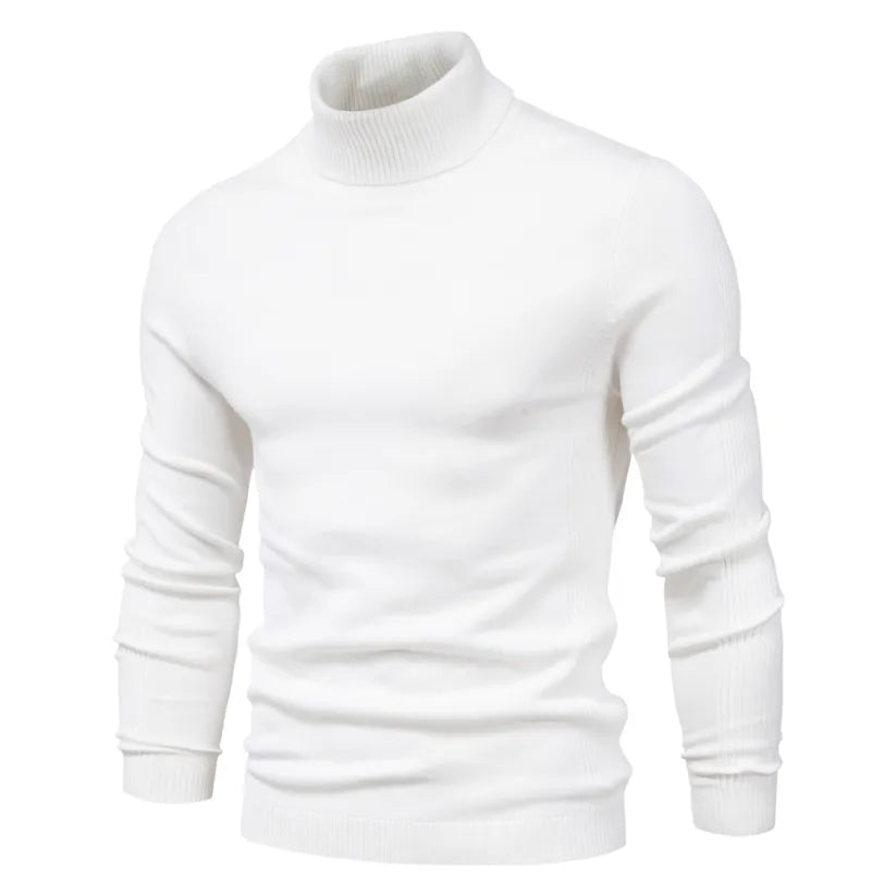 Herren Casual Unifarben Rollkragenpullover Dezente Farbtöne