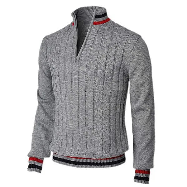 Herren Casual Slim Fit Pullover mit Reißverschluss