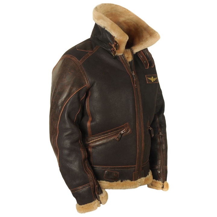 Logan™ | Herren Aviator-Jacke | Mit Shearling-Futter