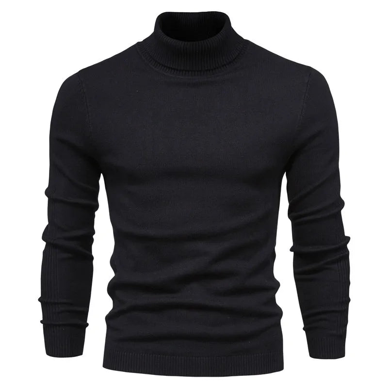 Herren Casual Unifarben Rollkragenpullover Dezente Farbtöne