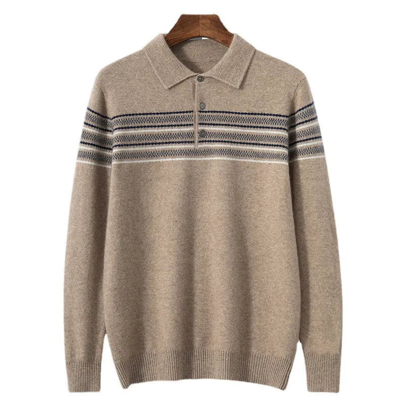 Herren Kaschmir-Pullover mit Polokragen