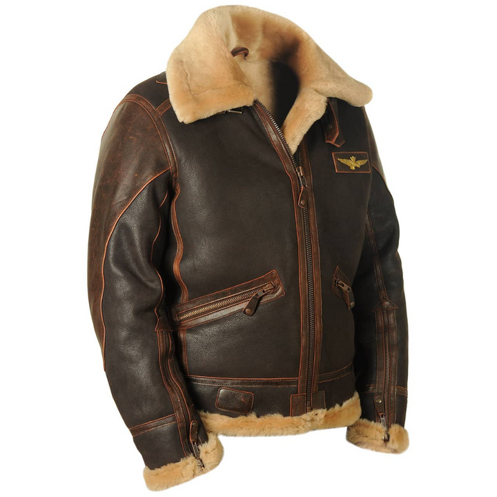 Logan™ | Herren Aviator-Jacke | Mit Shearling-Futter