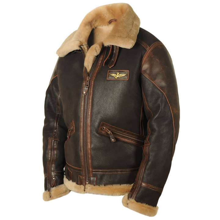 Logan™ | Herren Aviator-Jacke | Mit Shearling-Futter