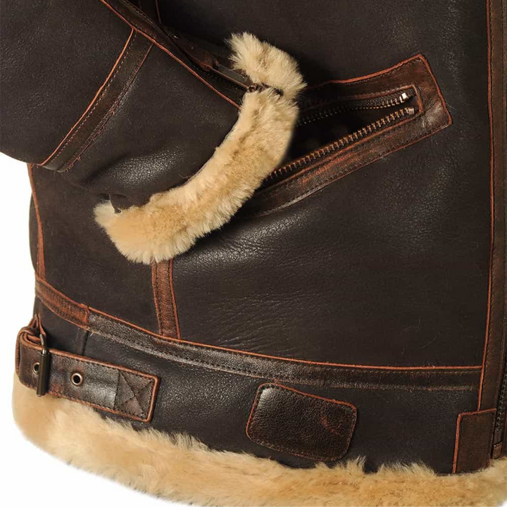 Logan™ | Herren Aviator-Jacke | Mit Shearling-Futter