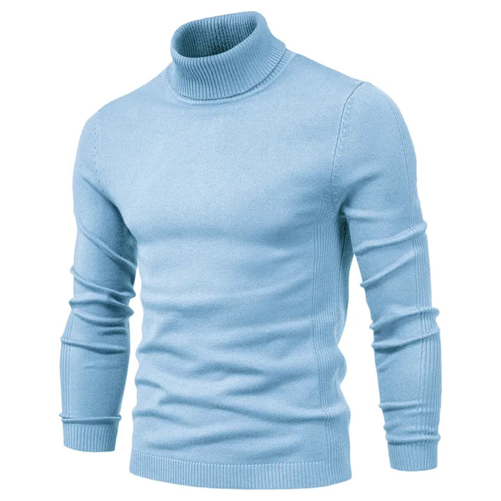 Herren Casual Unifarben Rollkragenpullover Dezente Farbtöne