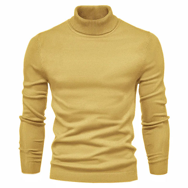 Herren Casual Unifarben Rollkragenpullover Dezente Farbtöne