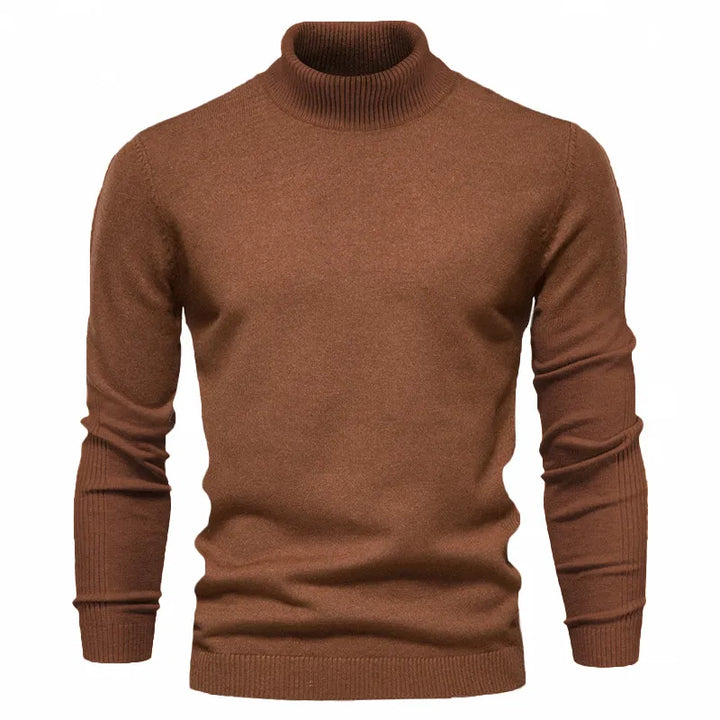 Herren Casual Unifarben Rollkragenpullover Dezente Farbtöne