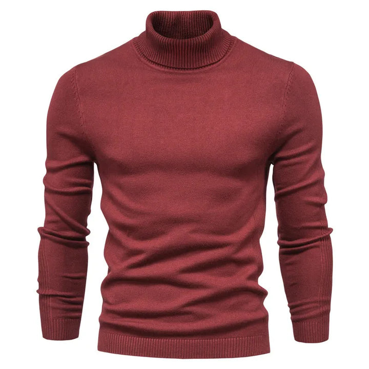 Herren Casual Unifarben Rollkragenpullover Dezente Farbtöne