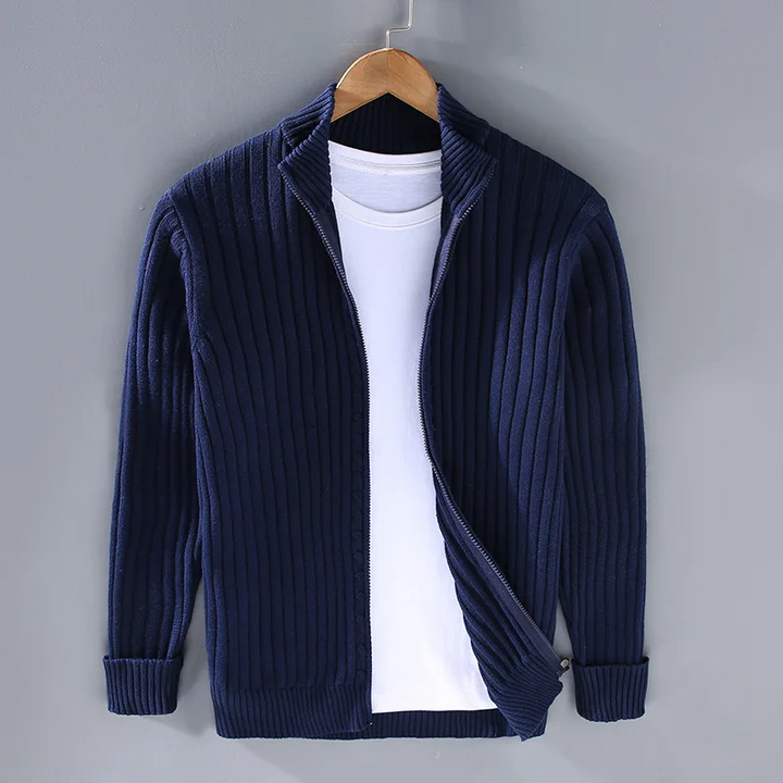 Luca™ – Herren-Cardigan mit Reißverschluss, präzise gefertigt aus Baumwolle.