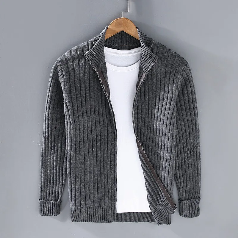 Luca™ – Herren-Cardigan mit Reißverschluss, präzise gefertigt aus Baumwolle.