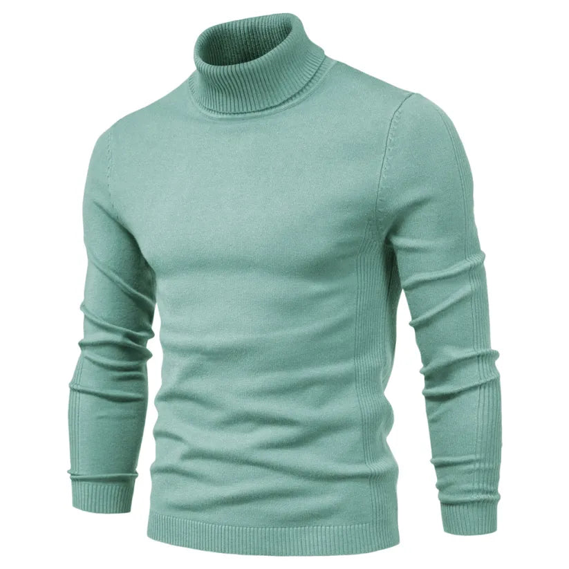 Herren Casual Unifarben Rollkragenpullover Dezente Farbtöne